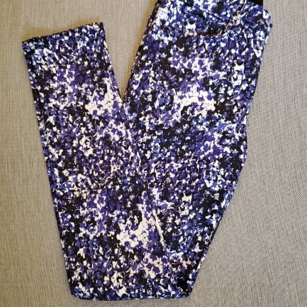 Joe's Jeans Skinny Fit Electric Blue Pop Art 0 - Picture 2 of 6